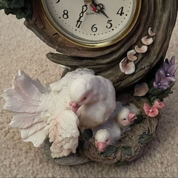 Vintage Style White Dove Bird Tree Clock Decor‎ Collectible - Picture 4 of 5